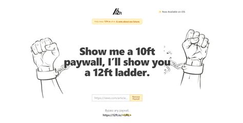 11 foot ladder paywall|12ft Ladder: Bypass Paywalls Easily